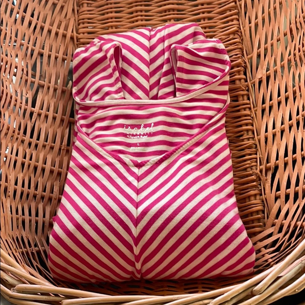 Isabel Maternity by Ingrid & Isabel Pink Striped Maxi Dress Sz L - Picture 4 of 4